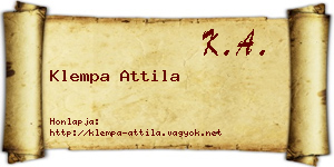 Klempa Attila névjegykártya
