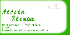 attila klempa business card